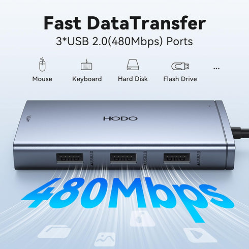 USB C Docking Station Dual Monitor Adapter for Dell HP, 8 in 1 USB C Hub Dongle to 4K HDMI+DP+VGA
