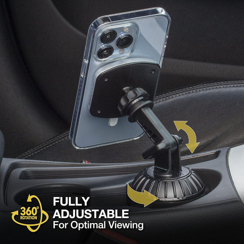 Scosche MP2CUPM-SP MagicMount Pro2 Cup Holder Magnetic Cell Phone Holder Car Mount Kit, Compatible with MagSafe