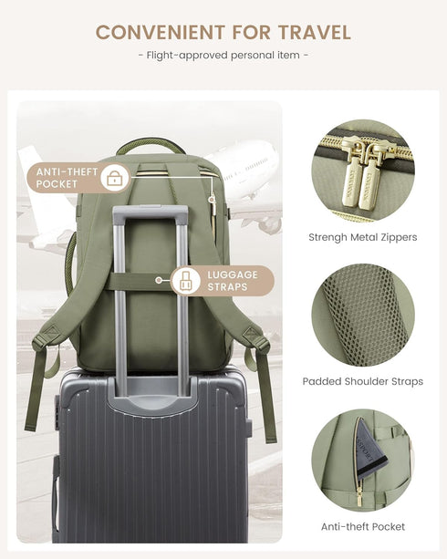 Backpack 40L Backpack 3 Packing 17" LOVEVOOK Large Travel for Women, TSA Approved with Cubes, Personal Item Bag Fits