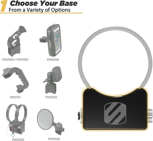 Scosche PSC21010 Black BaseClamp 1.85” Tube Clamp for ATV's UTV's and Side x Sides