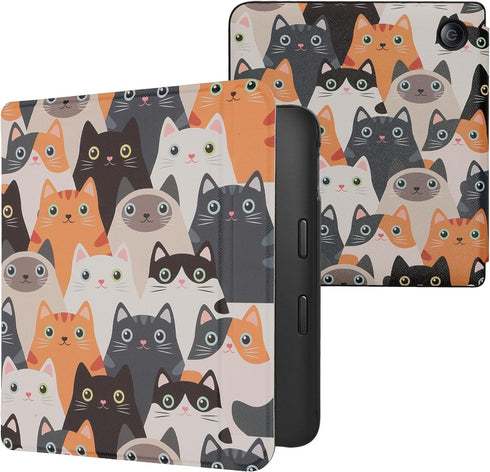 kwmobile Case Compatible with Kobo Libra 2 Case - eReader Cover - Cats