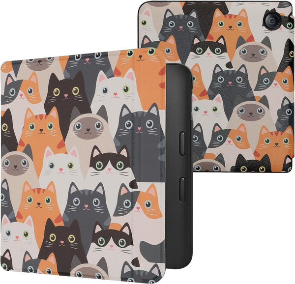 kwmobile Case Compatible with Kobo Libra 2 Case - eReader Cover - Cats