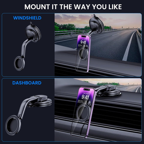 MagSafe Car Mount - Magnetic Phone Holder for Car Dashboard Windshield, Universal Hands Free for iPhone 14 13 12 Pro