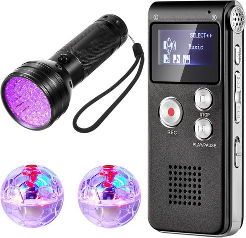 Dunzy 4 Pcs Ghost Hunting Equipment Kit Include 1 EVP Voice Recorder 8