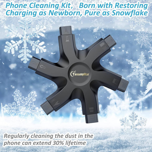 iPhone Cleaning Kit for Port Repair & Restore Tool, Snowflake Multitool for iPad Pro, Watch, Cell Phone, AirPods
