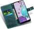 Phone Case for LG Aristo 5/K31/Fortune 3/Phoenix 5/K8x, Wallet with Tempered Glass Screen Protector, Dark Green