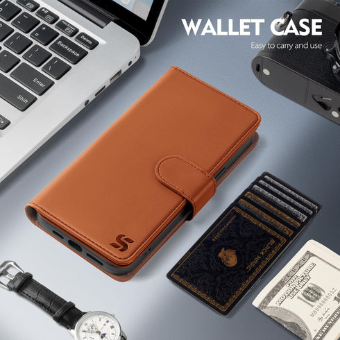 Shieldtop 13 13 6.1",Light Compatible with iPhone Wallet Case with Card Holder,Women Men RFID Blocking PU Leather Folio