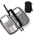 Electronic Organizer Pouch Bag, 3 Compartments Travel Cable Storage Case for Phone Accessories, Black