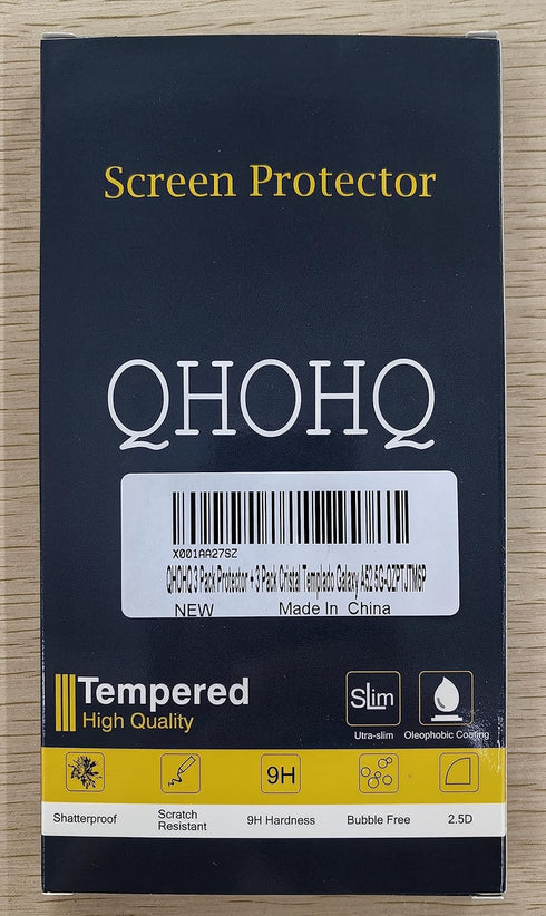 QHOHQ 3 Pack Tempered Glass Screen Protector for Samsung Galaxy A52 4G/5G + Camera Lens Protectors, 9H Hardness,