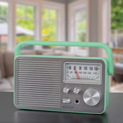 JENSEN MR-750-GR MR-750 Portable AM/FM Radio, Green