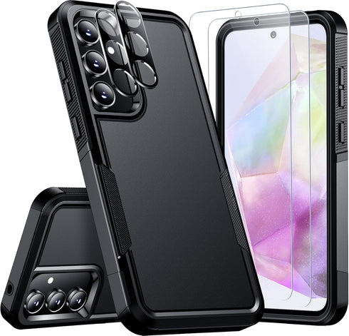 SPIDERCASE Heavy Duty Shockproof Case for Samsung Galaxy A35 5G, Black, 12 FT Military Grade Drop Protection