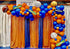Orange Sequin Backdrop Curtains, 4 Panels 2FTx8FT Glitter Orange Photo Backdrop for Party, Wedding, Baby Shower,