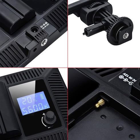 VILTROX L116T LED Photography Light Kit, 3300K-5600K, Super Thin On Camera Key Light Panel with NP-F550 Battery for