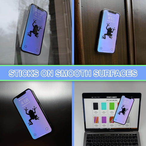 Suction Phone Card Holder Mount, Silicon Adhesive Phone Accessory for iPhone and Android, Hands-Free Mirror Shower