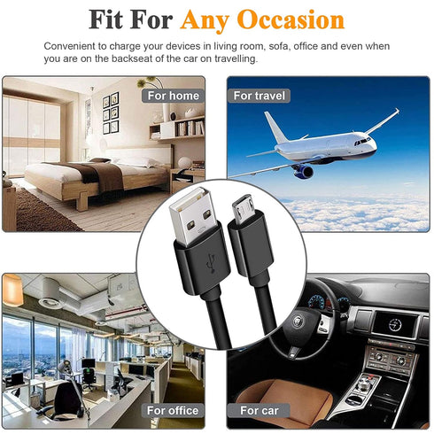 10ft Micro USB Cable for Fast Charging & Data Transfer - Compatible with Samsung Galaxy, Kindle Fire, LG, PS4, Xbox -