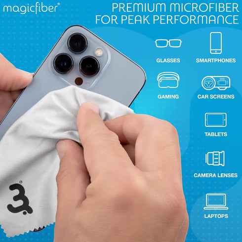 MagicFiber 2 PACK Microfiber Cleaning Cloths for Glasses, Lens, Screens & More