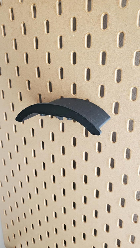 'Just Hanging' Headphone Hanger Holder, Matte Black, Compatible with IKEA SKADIS Pegboard