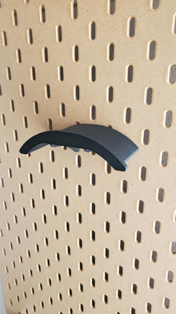 'Just Hanging' Headphone Hanger Holder, Matte Black, Compatible with IKEA SKADIS Pegboard