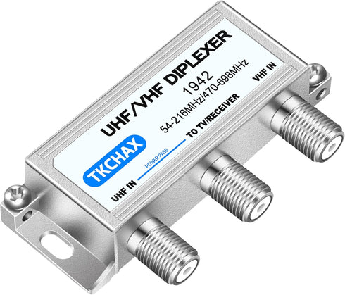 TKCHAX 2 1 UHF/VHF TV Antenna Combiner & Diplexer: Eliminate Rotators, Merge Antennas into Coax Output - Weatherproof