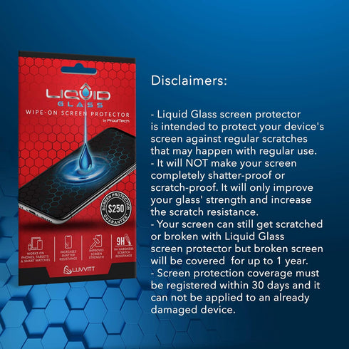 LIQUID GLASS Screen Protector with $250 Protection Coverage, Scratch and Shatter Resistant Nano Technology for All
