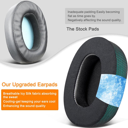 SOULWIT Cooling Gel Earpads Cushions Replacement for Skullcandy Hesh 3/ANC/Evo & Crusher Wireless/ANC/Evo & Venue ANC