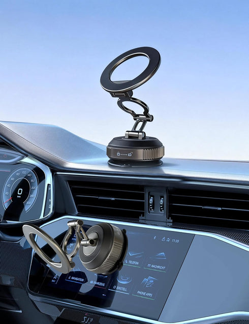 Vearstie 30N 360 MagMount Pro High-Power Magnetic Car Phone Holder, Rotating Lock-Vacuum Suction Cup with Zinc Alloy