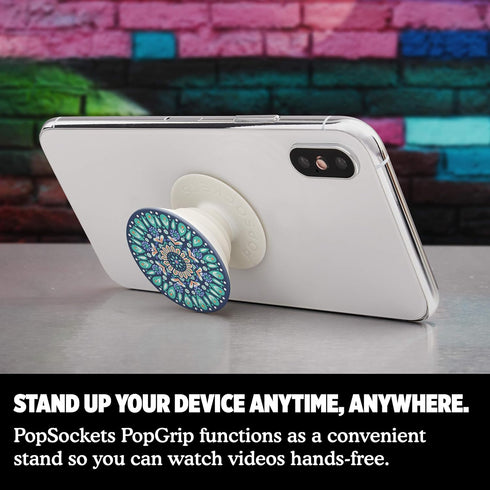 PopSockets : PopGrip with Swappable Top for Phones and Tablets - Butterfly Mandala Teal