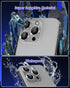 iPhone 15 Pro/iPhone 15 Pro Max Glitter Camera Lens Protector - Clear Acrylic with Aluminium Alloy Ring, 9H Tempered