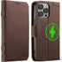 SINIANL Wallet Case for iPhone 15 Pro Max, Magnetic Leather Flip Folio Cover with Card Holder for Men Women, Brown