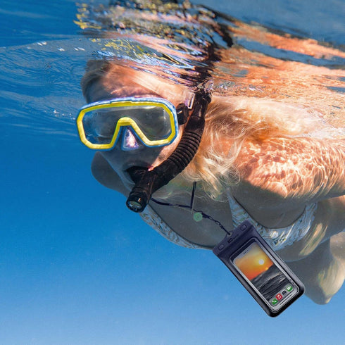 Waterproof Phone Case and Lanyard - Excellent Protection Floats in The Water (Black)