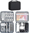 Large Capacity Electronics Accessories Organizer Travel Case, Waterproof Leather Cord Organizer with Adjustable