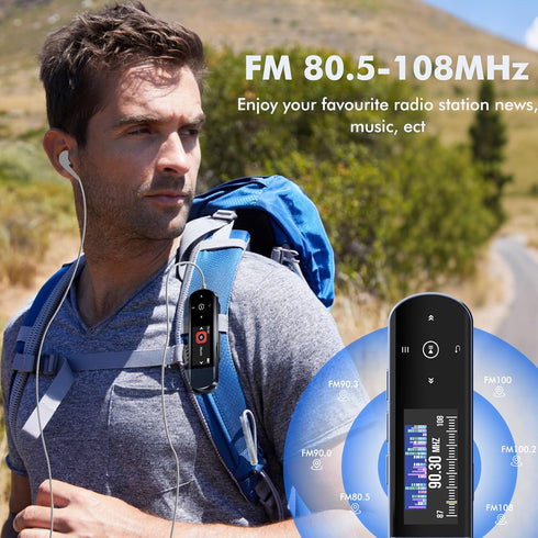 RUIZU 64GB MP3 5.3, MP3 USB Player with Bluetooth Clip Jam Portable Music Player for Sports Running, USB Player Stick