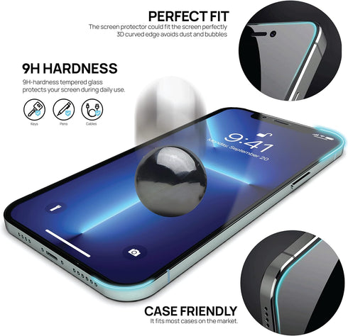 IceSword Matte Glass Screen Protector for iPhone 13 Mini - 9H Hardness, Shatterproof, Anti-Fingerprint, Case Friendly.