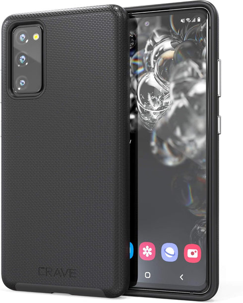 Crave Dual Guard Case for Samsung Galaxy S20 FE, Shockproof Protection Dual Layer Case, S20 FE 5G - Black