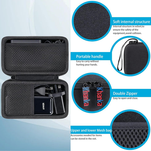 khanka Hard Travel Case for Anker 100W Charging Base + Anker Prime 12,000mAh 130W PowerBank (Case Only)