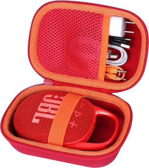 Hard Case Compatible with JBL Clip 5 Clip 4 Portable Bluetooth Speaker (Red Case)