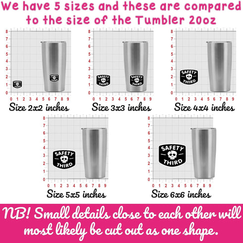 (3PCS) Safety Third Sticker, Funny Hard Hat Skull Warning 3" Die-Cut Waterproof Vinyl Sticker for Toolbox, Helmet,