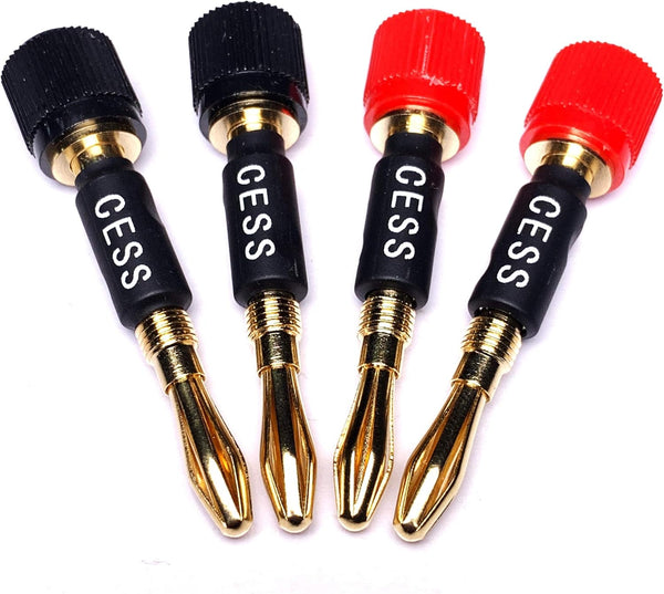 CNCESS CESS-061 Spade Fork Binding Post to Banana Plugs Speaker Adapter, 4 Pack