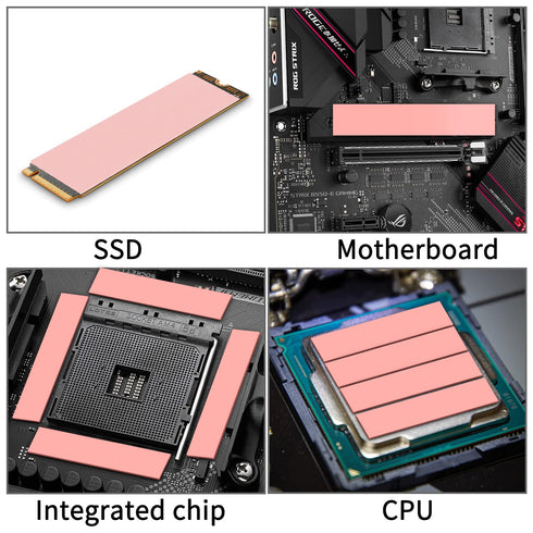 M.2 SSD Thermal Pad, 4 Pack 120x20mm, 15W Thermal Pads for Laptop Heatsink, CPU, GPU, SSD IC LED Cooler