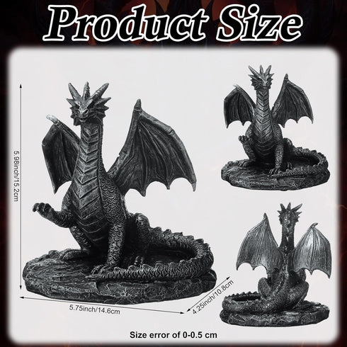 Relaxweex 5.78 4.25 6 Inch Gothic Dragon Cell Phone Holder Resin Gothic Standing Guardian Dragon Cell Phone Stand
