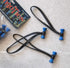 BLUE & BLACK "Azure" Bongo Ties - 10 Pack Professional Cable Ties Made of Natural Rubber and Bamboo