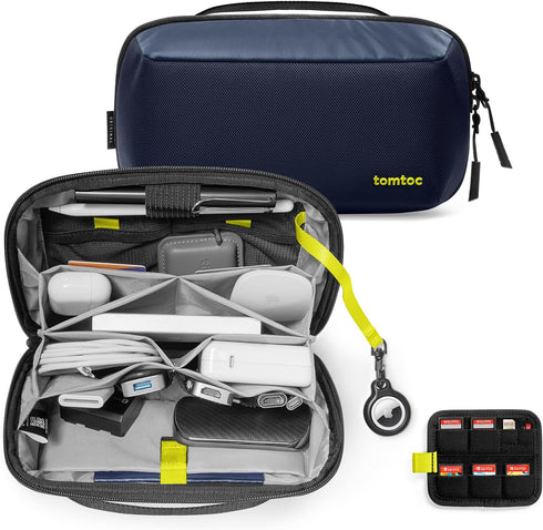 tomtoc Electronic Organizer Accessory Tech Pouch for MacBook Charger, Cables, Power Bank, Hard Drive, Water-resistant