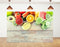 KeyWork 10x7ft Fresh Fruit Smoothie Backdrop Colorful Produce Wooden Table Photography Background for