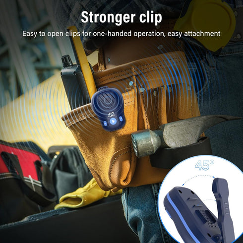 ZYHKON IP56 18 Waterproof Mini Clip Speaker Up to Hours Battery Life, Built-in Mic for Hands-Free Music/Calls, Dark