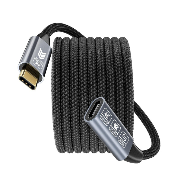 HOTUTUKI USB C Extension Cable 20FT, 20Gbps/100W USB3.2 Type C Extender Cord, 4K@60Hz