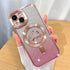 ZIYE Glitter Magnetic Case for iPhone 15 - Luxury Plating Love Heart, Compatible with MagSafe, Pink