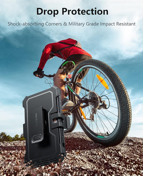 FNTCASE Shockproof Phone Case for iPhone 11 & XR - Military Grade Protection, Kickstand & Holster, 6.1 Inch Black