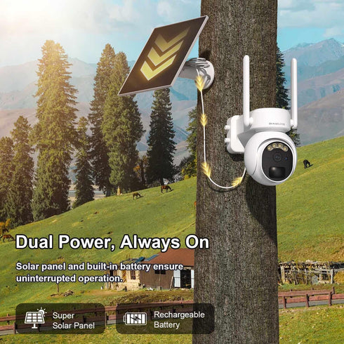 HOSAFE.COM 4G 360 2K 2-Way LTE Security Camera No Internet Needed, PTZ Outdoor Camera, Solar Camera Outdoor Wireless
