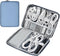 Portable Tech Organizer Travel Case for Charger, Leather Cord Organizer Bag, Waterproof Travel Cable Organizer