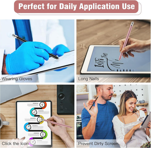 Granabol 4 in 1 Touch Screen Stylus Pens, Sensitivity Capacitive Stylus with 8 Extra Replaceable Tips for iPhone iPad